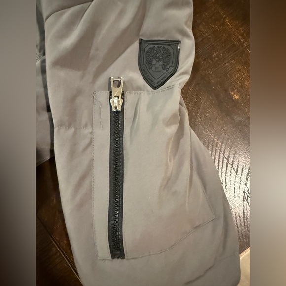 Vince Camuto Long Down Puffer Coat Parka Faux Fur Hood Gray M - Picture 12 of 16